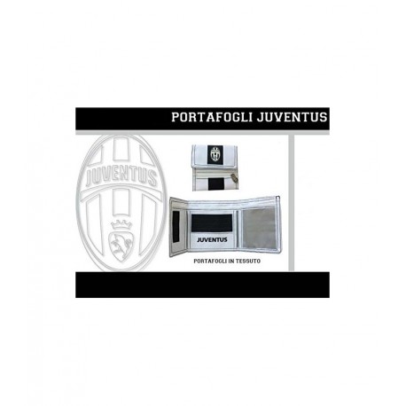 PORTAFOGLIO FC JUVENTUS PRODOTTO UFFICIALE A STRAPPO CON ZIP ESTERNA11X11CM.CHIUSO 11X26CM.APE.NERO /BIANCO CON STRISCIE