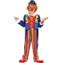 VESTITO CARNEVALE CLOWN PAGLIACCIO 10/12ANNI COSTUME COMPLETO DI 3 PEZZI TUNICA INTERA CON PAPILLON/GIACCA/NASO POLIEST.