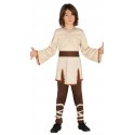 COSTUME CARNEVALE MAESTRO SPIRITUALE 7/9 ANNI STAR WARS VESTITO COMPLETO DI CASACCA/CINTURA/PANTALONI 100%POLIESTER