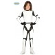 COSTUME DI CARNEVALE SOLDATO DI CAVALLERIA STAR WARS BABY 5/6 ANNI VESTITO TUTA SPANDEX NERO E BIANCO LUCIDO 100%POLIEST