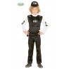 COSTUME F.B.I.BABY 5/6 ANNI VESTITO PER FESTE TRAVESTIMENTI DI CARNEVALE COMPLETO DI CAPPELLO/CAMICIA GILET/PANTALONE