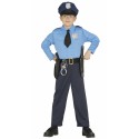 COSTUME CARNEVALE POLICE AMERICAN BABY 5/6 ANNI VESTITO COMPLETO DI CAPPELLO/PANTALONI/CAMICIA/CINTURONE/PISTOLA/MANETTE