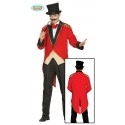 COSTUME CARNEVALE PRESENTATORE CIRCO ADULTO TAGLIA L52 VESTITO COMPLETO GIACCA/GILET E PAPILLON/PANTALONI GUIRCA84587