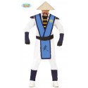 COSTUME CARNEVALE E FESTE A TEMA CINESE KUNG FU TAGL.UNICA VESTITO COMPLETO DI TUTA CON CINTURA E GILET 100%POLIESTER