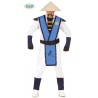 COSTUME CARNEVALE E FESTE A TEMA CINESE KUNG FU TAGL.UNICA VESTITO COMPLETO DI TUTA CON CINTURA E GILET 100%POLIESTER