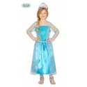 COSTUME VESTITO CARNEVALE PRINCIPESSA DEL GHIACCIO FROZEN BAMBINA 7/9 ANNI COD 10026 GUIRMA 8412672100261 POLIESTER 100%