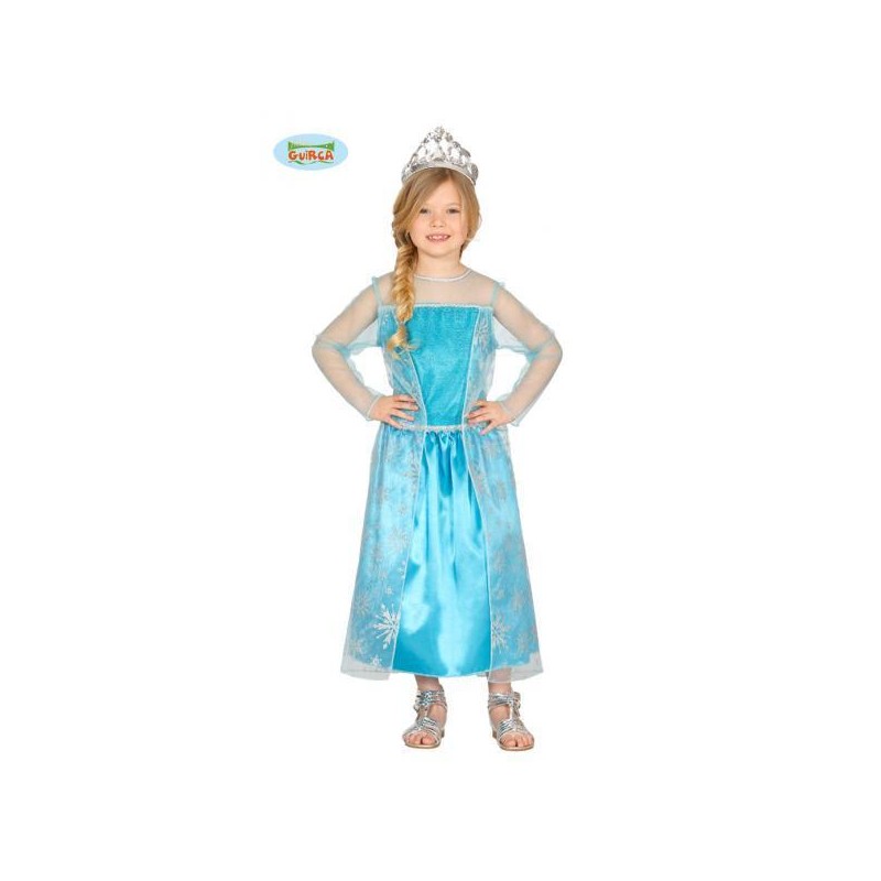 7063A - Collezione PVC da 3 a 12 anni - the cartoon world - VESTITO COSTUME  Maschera di CARNEVALE bambina - FROZEN ELSA p