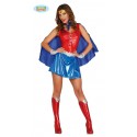 COSTUME CARNEVALE POWER WOMAN SUPER WOMAN EROI VESTITO/MANTELLO/CINTURA/DIADEMA.PER FESTE E PARTY VARI COD.80601