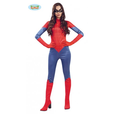 COSTUME CARNEVALE SUPER HEROINA (SPIDER WOMAN)SPIDERMAN DONNA.TUTA E MASCHERA 100%POLIESTERE TAGLIA M.GUIRCA 80723