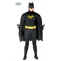 COSTUME CARNEVALE BLACK HERO BATMAN ADULTO VESTITO COMPLETO TUTA/MASCHERA CON MANTELLO/CINTURA.GUIRCA COD.80767