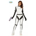 COSTUME CARNEVALE SPAZIO SOLDATO STORMTROOPERS DONNA VESTITO SPANDEX ELASTICIZZ. TAGLIA UN C. 84528 GUIRCA 8434077845288