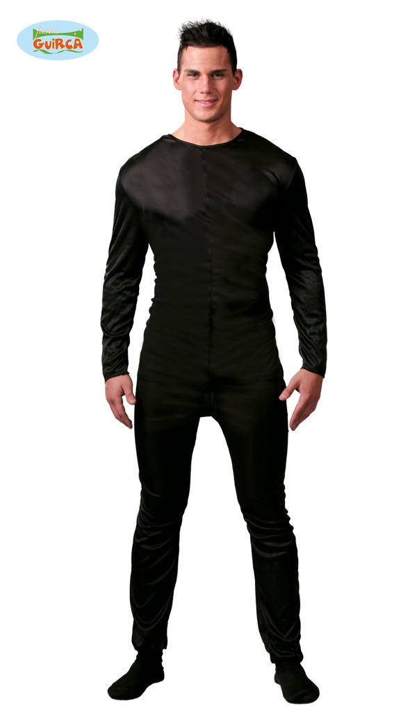 TUTA ELASTICIZZATA NERA SPANDEX TAGLIA UNICA UOMO PER SOTTO VESTITO E  TRAVESTIMENTI CARNEVALE E PARTY VARI COD.80788 - Parole e Pensieri