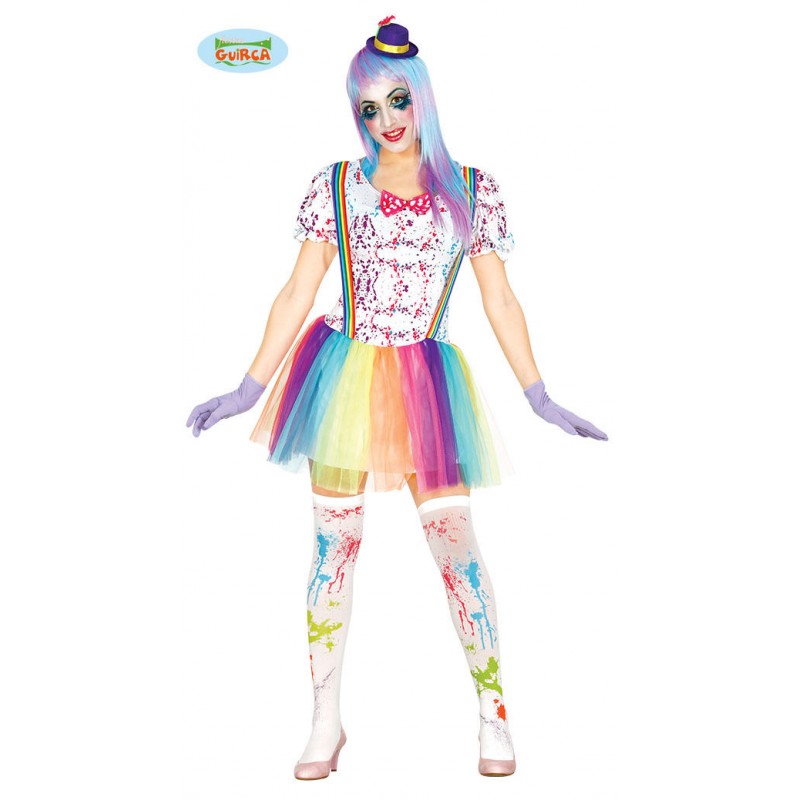 COSTUME DI CARNEVALE ADULTO DONNA CLOWN TAGLIA 38