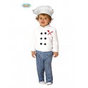 VESTITO CARNEVALE CUOCO BABY 12/24 MESI COSTUME COMPLETO DI CAPPELLO CAMICIA E PANTALONI COD.83307 GUIRCA 8434077833070