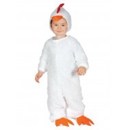 VESTITO CARNEVALE GALLINA BAMBINI 12/24 MESI COSTUME COMPLETO DI TUTA E CAPUCCIO COD.85988 POLIESTER GUIRCA 843407785988