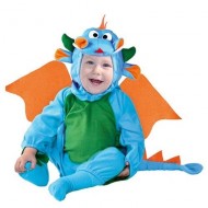 COSTUME CARNEVALE DRAGO BABY.DRAGONCITO BIMBO 6/12 MESI VESTITO CON CAPUCCIO/TUTA/CODA/ALI.C.82435 GUIRCA 8434077824351