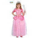 COSTUME CARNEVALE PRINCIPESSA DI BALLO 5/6 ANNI VESTITO ROSA CON BACCHETTA MAGICA PER FESTE E TRAVESTIMENTI VARI GUIRCA