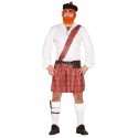 COSTUME CARNEVALE SCOZZESE VESTITO TAGLIA UN COMPLETO DI CAPPELLO/CAMICIA CON FASCIA/CINTURA CON BORSA/GONNELLINO
