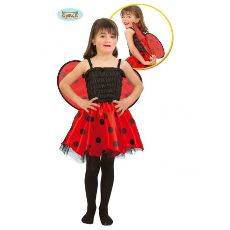 COSTUME CARNEVALE COCCINELLA BAMBINA 12/24 MESI VESTITO COMPLETO DI ALI PER FESTE E TRAVESTIMENTI VARI GUIRCA COD.81045