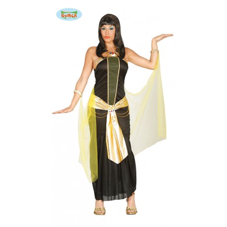 COSTUME CARNEVALE DONNA DEA EGIZIA CLEOPATRA TAGLIA M VESTITO COMPLETO DI APPLICAZIONI COD 84616 GUIRCA 8434077846162