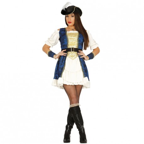 COSTUME CARNEVALE PIRATA DONNA LUSSO TAGLIA M VESTITO COMPLETO DI CAPPELLO  E CINTURA COD 84621 GUIRCA 8434077846216 - Parole e Pensieri