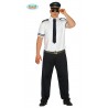 COSTUME CARNEVALE COMANDANTE PILOTA AEREO VESTITO TAGL UN COMPLETO DI CAPPELLO/CRAVATTA/CAMICIA/CINTURA/PANTALONI
