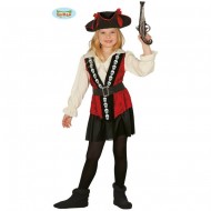 COSTUME CARNEVALE PIRATA CON TESCHI BIMBA 5/6 ANNI COMPLETO VESTITO/CAPPELLO/CINTURONE COD 85934 GUIRCA 8434077859353