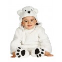 COSTUME CARNWEVALE ORSO POLARE ORSO BIANCO BABY 6/12 MESI VESTITO COMPLETO TUTA/CAPPELLO E PIEDI GUIRCA COD 85977