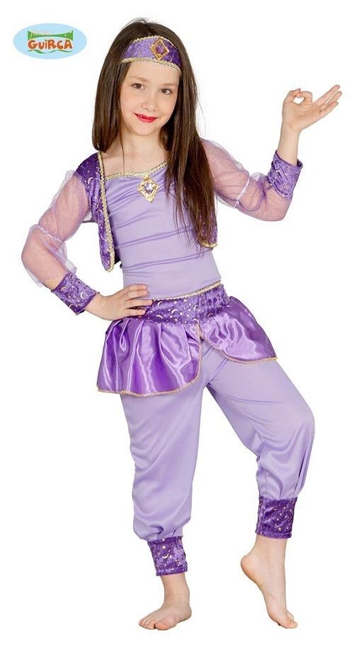 COSTUME CARNEVALE BALLERINA ORIENTALE 5/6 ANNI VESTITO COMPLETO DI FASCIA  CAPELLI/CAMICETTA E PANTALONI COD 85955 GUIRCA - Parole e Pensieri