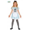 COSTUME CARNEVALE ALICE NEL PAESE DELLE MERAVIGLIE 7/9 ANNI VESTITO E CERCHIETTO 100%POLIESTERE COD 85930 GUIRCA