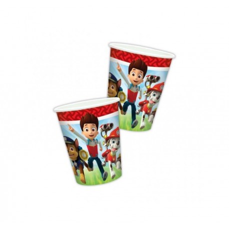 BLISTER 8 BICCHIERI CARTA PAW PATROL 266ML PER FESTE DI COMPLEANNO E PARTY VARI AMSCAN ORIGINALE MADE IN USA