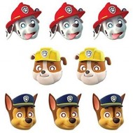 BLISTER 8 MASCHERINE IN CARTA PAW PATROL NICKELODEON ORIGINALE PER FESTE DI COMPLEANNO E PARTY VARI COD 99145