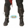STIVALI NERI DA PIRATA LEGGERI IN SIMILPELLE 52CM CON LACCI PER TRAVESTIMENTI DI CARNEVALE HALLOWEEN COD 16104 GUIRCA