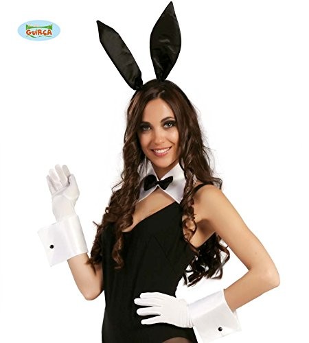 SAIIURV 6 Pezzi Bianchi Costume da Coniglio Bianco Adulti Orecchie da Coniglio Bianche Coda Naso Papillon Guanti Orologio Accessori Coniglio per Carnevale Halloween Pasqua (6 Pezzi