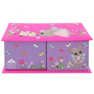 PORTAGIOIE HOUSE OF MOUSE FUCSIA/LILLA/ARANC CARTONE PRESSATO CON SPECCHIO 3 CASSETTI 1 RIPOSIZIONABILE 1 CON SOTTOFONDO