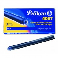 CONFEZIONE 5 CARTUCCE GRANDE CARICA 7,2CM PER PENNE INCHIOSTRO NERO BRILLANT BLACK 4001 PELIKANGTP/5 GIANT INK CARTRIDG