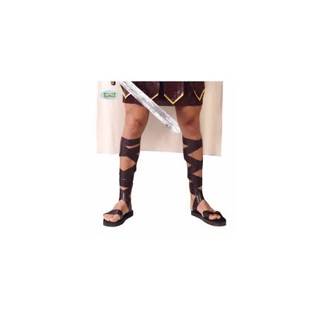 SANDALI A LACCI PIATTI EPOCA ROMANA GLADIATORE SOLDATO ADULTO PER TRAVESTIMENTI DI CARNEVALE E PART VARI COD18419 GUIRCA