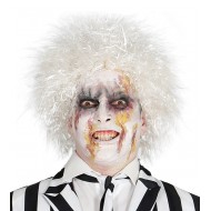 PARRUCCA CAPELLI ELETTRIZZATI BIANCHI SCENZIATO PAZZO PER TRAVESTIMENTI DI CARNEVALE/HALLOWEEN TOP QUALITY GUIRCA C.4015