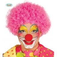 PARRUCCA CLOWN RICCI ROSA PER TRAVESTIMENTI DI CARNEVALE FESTE E PARTY VARI GUIRCA WIG COD4158- 8434077041581