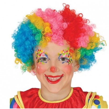 PARRUCCA CLOWN RICCIA MULTICOLOR PER TRAVESTIMENTI DI CARNEVALE FESTE E PARTY VARI GUIRCA WIG COD 4621-8434077046210