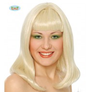 PARRUCCA VICKY BIONDA LISCIA MEDIOLUNGA ANNI 50/60 PER FESTE A TEMA E TRAVESTIMENTI CARNEVALE TOP QUALYTY GUIRCA WIG