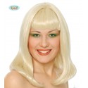 PARRUCCA VICKY BIONDA LISCIA MEDIOLUNGA ANNI 50/60 PER FESTE A TEMA E TRAVESTIMENTI CARNEVALE TOP QUALYTY GUIRCA WIG