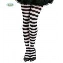 COLLANT A RIGHE ORIZZONTALI BIANCONERI TAGL UN PER TRAVESTIMENTI DI CARNEVALE E HALLOWEEN COD 18279 GUIRCA8434077182796