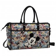 BORSA DA VIAGGIO MICKEY COMIC VINTAGE DISNEY ORIGINAL IN SIMILPELLE IDEALE PER PALESTRA E PISCINA 48X30X18CM TOP QUALITY