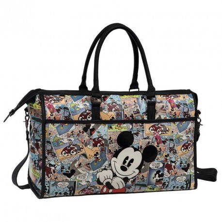 BORSA DA VIAGGIO MICKEY COMIC VINTAGE DISNEY ORIGINAL IN SIMILPELLE IDEALE PER PALESTRA E PISCINA 48X30X18CM TOP QUALITY