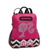 ZAINETTO BORSA BARBIE MATTEL ORIGINAL IN SIMILPELLE 31X35X12CM CON TASCHETTA ANTERIORE E APPLICAZIONI A RILIEVO AGENTO