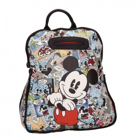 ZAINO TEMPO LIBERO MICKEY COMIC 2 DISNEY ORIGINAL SIMILPELLE 31X35X12CM.1005PU COD.3232251 JOUMMA BAGS 8435306288845