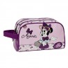 BUSTINA GRANDE BEAUTY 2 ZIP MINNIE GLAM DISNEY ORIGINAL MORBIDO IN SIMILPELLE 26X16X12CM CON APPLICAZIONI A RILIEVO