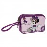 BUSTINA POCHETTE 2 CERNIERE MINNIE GLAM DISNEY ORIGINAL 16X11X6CM SIMILPELLE FANT.ROSA E VINACCIO APPLICAZIONI A RILIEVO