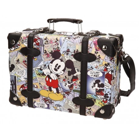 BEAUTY VINTAGE MICKEY COMIC 2 DISNEY ORIGINAL RIGIDO TIPO VALIGIA 31X21X11CM CHIUSURA A TRIPLA COMBINAZIONE TOP QUALITY